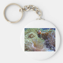 anemone, with peeking clown fish key chains