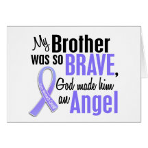 Angel 1 Brother Stomach Cancer Greeting Cards