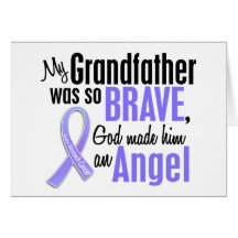 Angel 2 Grandfather Stomach Cancer Greeting Card