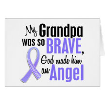 Angel 2 Grandpa Stomach Cancer Greeting Cards