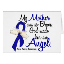 Angel 2 Mother Colon Cancer Greeting Card