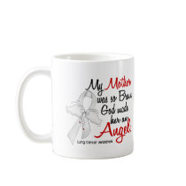 Angel 2 Mother Lung Cancer Mugs