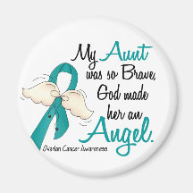 Angel 2 Ovarian Cancer Aunt Refrigerator Magnet