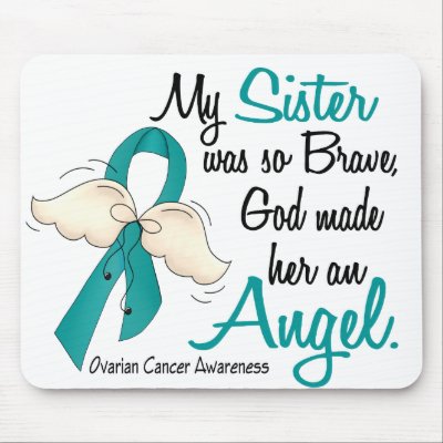 Angel 2 Ovarian Cancer Sister by awarenessgifts