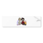 angel and devil cutie girls bumper sticker