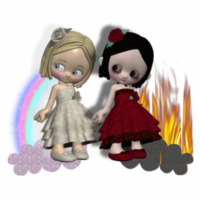 angel and devil cutie girls photo cutouts by doonidesigns