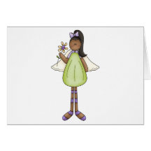 Angel Antics · Angel · Green Greeting Card