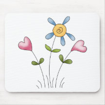Angel Antics · Flower Hearts · Blue Mouse Mats