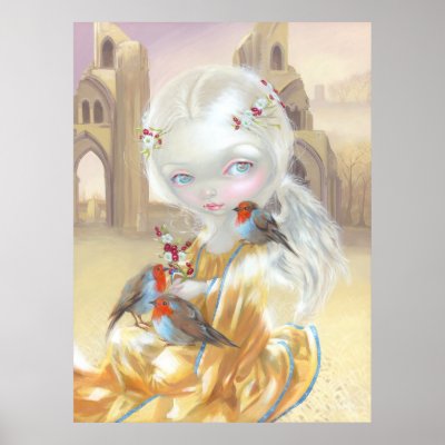 Angel at Glastonbury Abbey ART PRINT avalon by strangeling