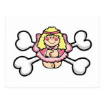 angel baby Skull and Crossbones Post Card