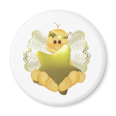 Angel Baby with Gold Star Magnet by new_baby