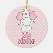 Angel Bear Big Sister Christmas Tree Ornaments