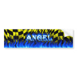 Angel blue fire and flames bumper sticker design.