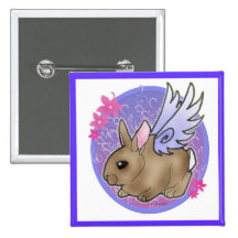 Angel Bunny Square Button