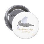 Angel Cat Dark Grey Blue Roses Guardian Angel Cat Pinback Button