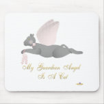 Angel Cat Dark Grey Pink Roses Guardian Angel Cat