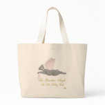Angel Cat Dark Grey Pink Roses Guardian Angel Kitt Canvas Bag