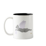 Angel Cat Dark Grey Purple Roses Coffee Mug
