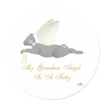 Angel Cat Dark Grey Yellow Roses Guardian Angel Ki