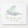 Angel Cat Light Gray Green Roses Guardian Angel Ca Mouse Pad