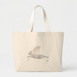 Angel Cat Light Grey Orange Roses Canvas Bag