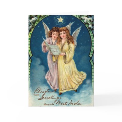 Angel Christmas Card Vintage by xmasstore