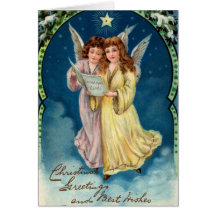 Angel Christmas Card Vintage