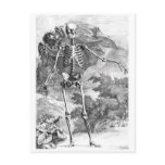Angel covering a standing skeleton postcards