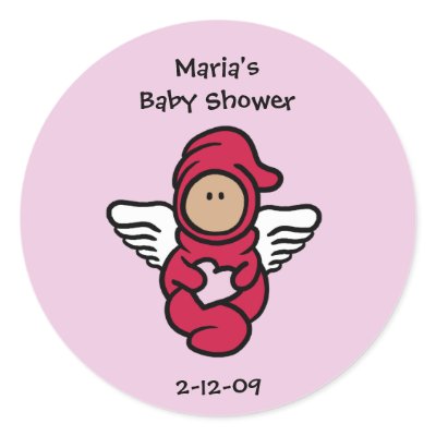 Angel/Cupid Baby Sticker - Baby Shower by cutietoots