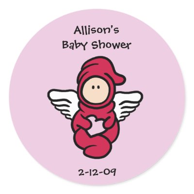 Angel/Cupid Baby Sticker - Baby Shower Favour by cutietoots