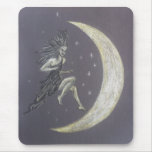 Angel dancing with the stars and moon mousepad