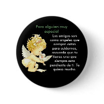 Angel de amistad pinback button