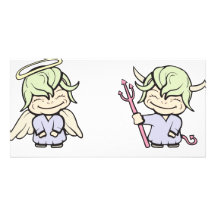 angel-devil!  Customisable! Picture Card