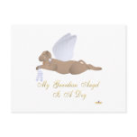 Angel Dog Brown Blue Roses Guardian Angel Dog Post Card