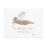 Angel Dog Brown Green Roses Guardian Angel Dog Postcard