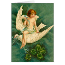 Angel Flying on a Dove - St Patrick's Day Card