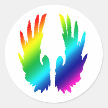 Angel Flying Wings-Rainbow Sticker