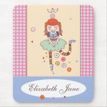Angel Girl (Red) Custom Name Mousepad
