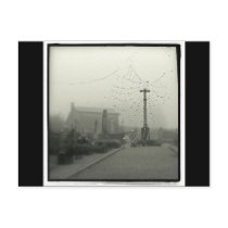 Angel guards cemetery card postcards
