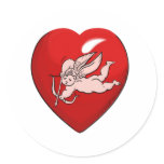 Angel Heart Round Stickers