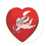 angel heart round sticker