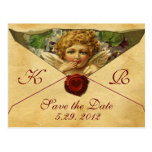 ANGEL HEART WAX SEAL PARCHMENT Monogram Post Card
