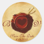 ANGEL HEART WAX SEAL PARCHMENT Monogram Sticker