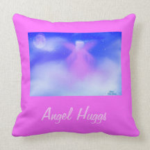 Angel Hugss Throw Pillows
