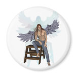 Angel in Blue Jeans Refrigerator Magnet