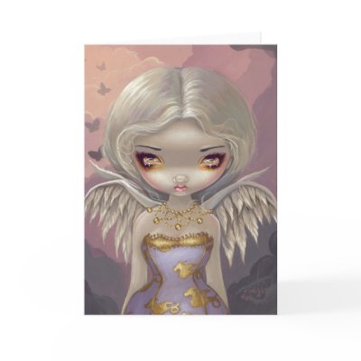 "Angel in Lilac" Greeting Card by strangeling