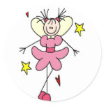 Angel In Pink Stick Figure Sticker