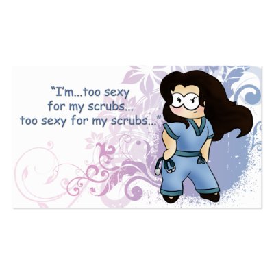 Angel in Scrubs Floral business card by totalgeek
