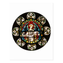 Angel in Stained Glass Window Art Post Card