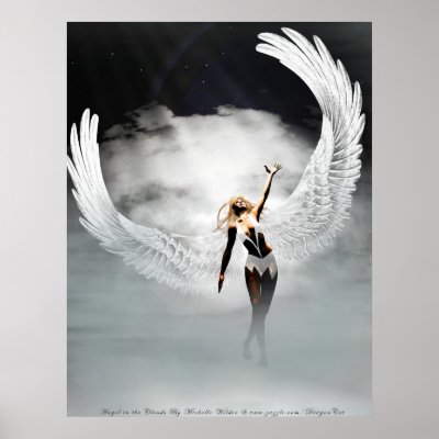 Angel In the Clouds By Michelle Wilder Print by DragonCat